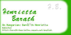 henrietta barath business card